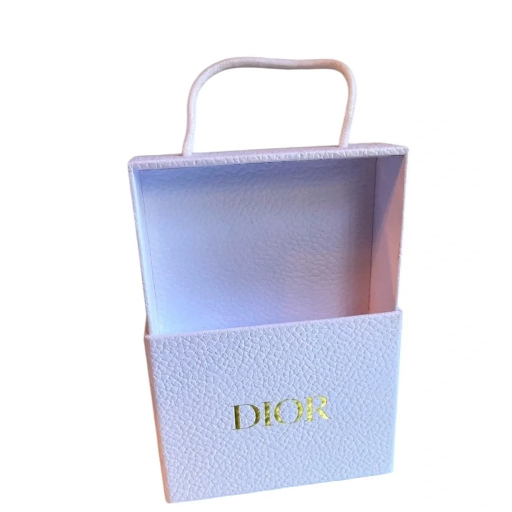 Dior empty Pebble Texture White Empty Gift Box With Gold Lettering